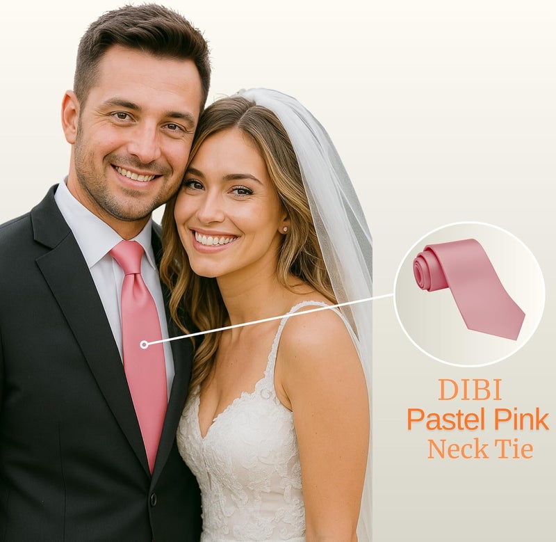 DIBI Solid Color Ties for Men, Formal Mens Ties, Neck Tie, Classic Tie for Boys Women Teens, Wedding Business Costume Necktie - Image 4